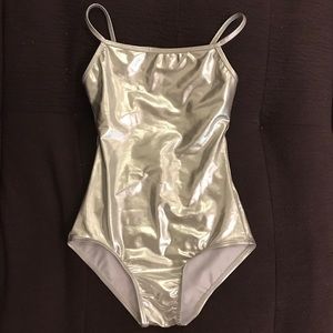 Silver Bodysuit Size S - NWOT - Burning Man *